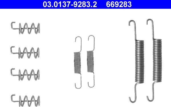 ATE 03.0137-9283.2 - Set accesorii, saboti frana parcare aaoparts.ro