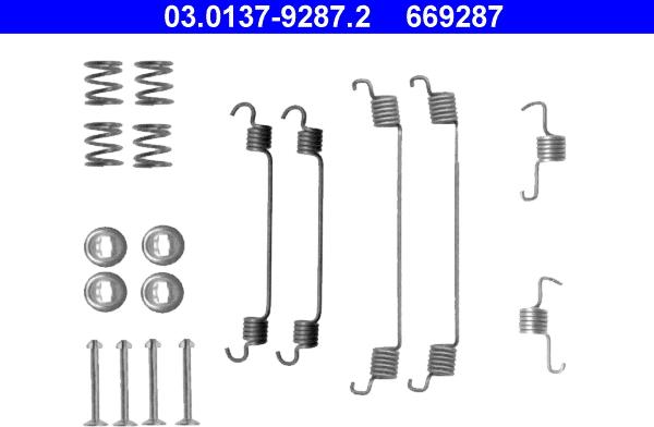 ATE 03.0137-9287.2 - Set accesorii, sabot de frana aaoparts.ro