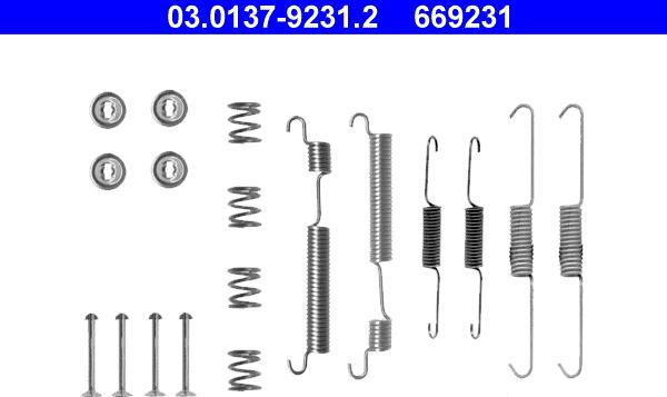 ATE 03.0137-9231.2 - Set accesorii, sabot de frana aaoparts.ro