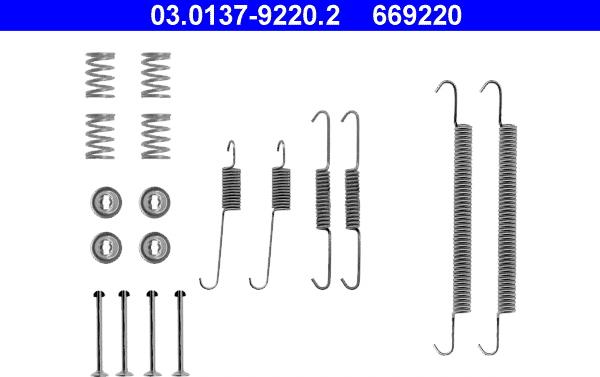 ATE 03.0137-9220.2 - Set accesorii, sabot de frana aaoparts.ro