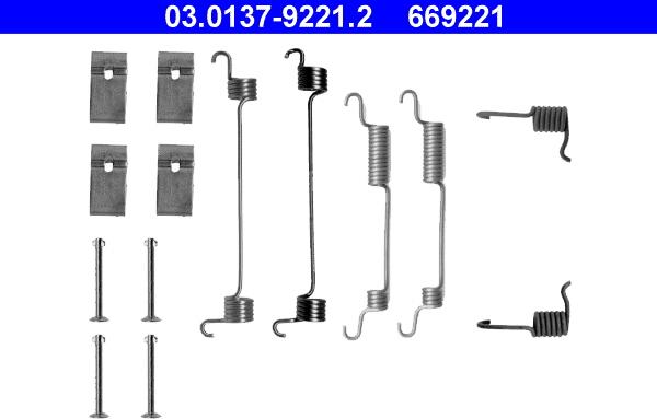 ATE 03.0137-9221.2 - Set accesorii, sabot de frana aaoparts.ro