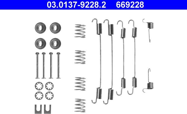 ATE 03.0137-9228.2 - Set accesorii, sabot de frana aaoparts.ro