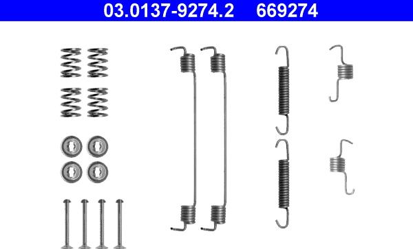 ATE 03.0137-9274.2 - Set accesorii, sabot de frana aaoparts.ro