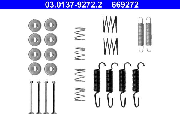 ATE 03.0137-9272.2 - Set accesorii, saboti frana parcare aaoparts.ro