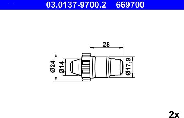 ATE 03.0137-9700.2 - Set accesorii, saboti frana parcare aaoparts.ro