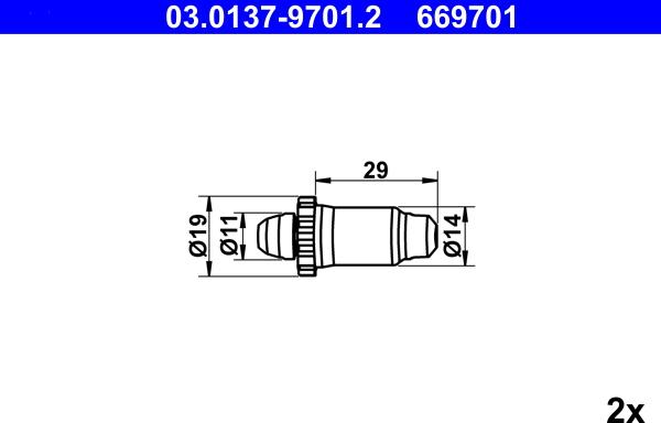 ATE 03.0137-9701.2 - Set accesorii, saboti frana parcare aaoparts.ro