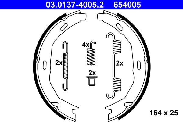 ATE 03.0137-4005.2 - Set saboti frana, frana de mana aaoparts.ro