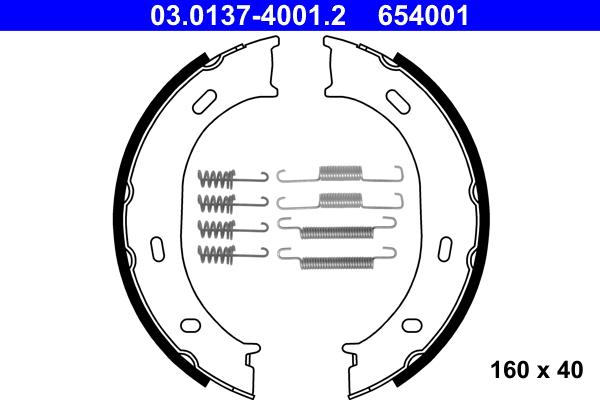 ATE 03.0137-4001.2 - Set saboti frana, frana de mana aaoparts.ro