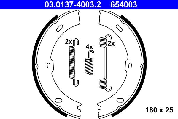 ATE 03.0137-4003.2 - Set saboti frana, frana de mana aaoparts.ro