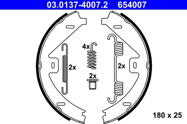 ATE 03.0137-4007.2 - Set saboti frana, frana de mana aaoparts.ro