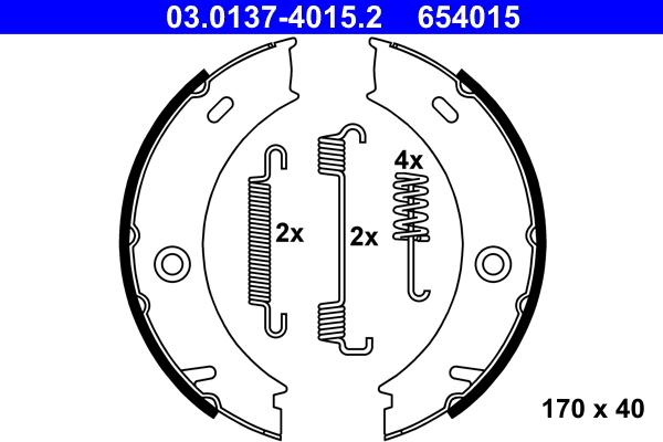 ATE 03.0137-4015.2 - Set saboti frana, frana de mana aaoparts.ro