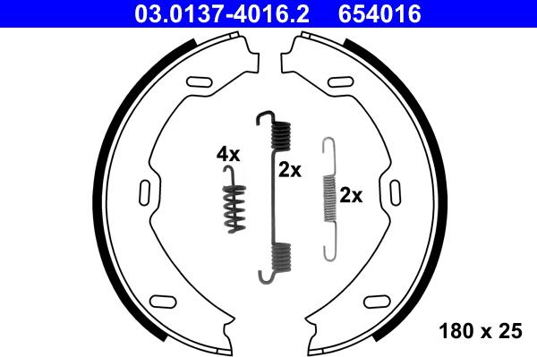 ATE 03.0137-4016.2 - Set saboti frana, frana de mana aaoparts.ro