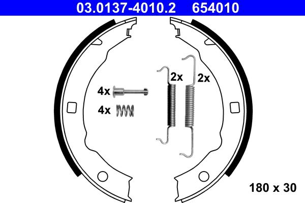 ATE 03.0137-4010.2 - Set saboti frana, frana de mana aaoparts.ro