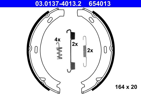 ATE 03.0137-4013.2 - Set saboti frana, frana de mana aaoparts.ro