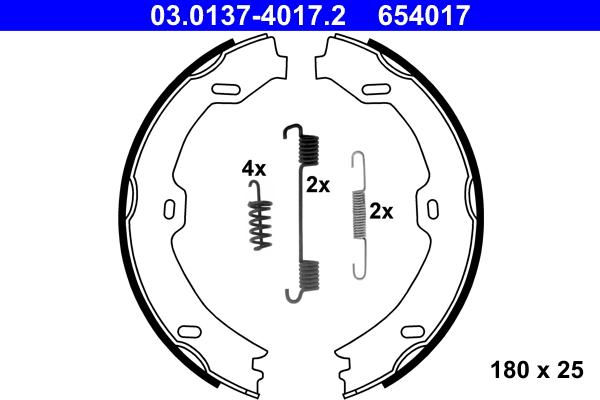 ATE 03.0137-4017.2 - Set saboti frana, frana de mana aaoparts.ro