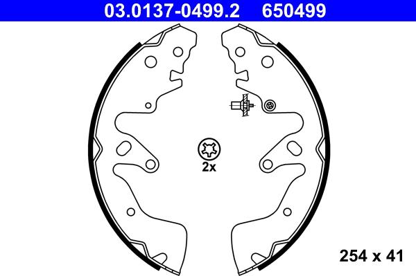 ATE 03.0137-0499.2 - Set saboti frana aaoparts.ro