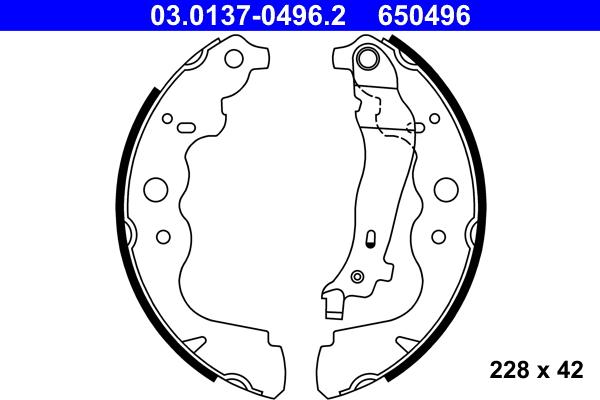 ATE 03.0137-0496.2 - Set saboti frana aaoparts.ro