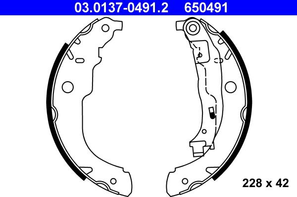 ATE 03.0137-0491.2 - Set saboti frana aaoparts.ro