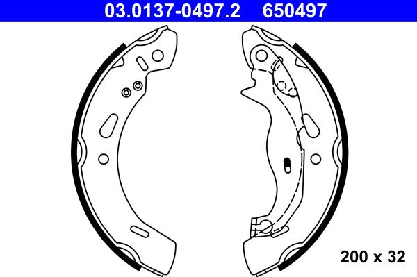 ATE 03.0137-0497.2 - Set saboti frana aaoparts.ro