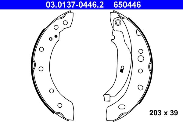 ATE 03.0137-0446.2 - Set saboti frana aaoparts.ro