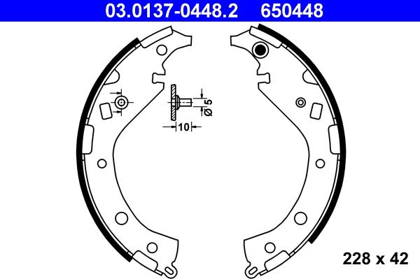 ATE 03.0137-0448.2 - Set saboti frana aaoparts.ro