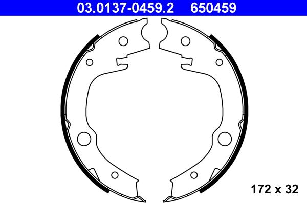 ATE 03.0137-0459.2 - Set saboti frana, frana de mana aaoparts.ro