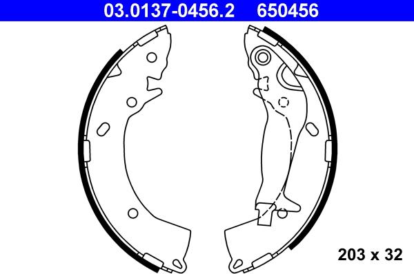 ATE 03.0137-0456.2 - Set saboti frana aaoparts.ro