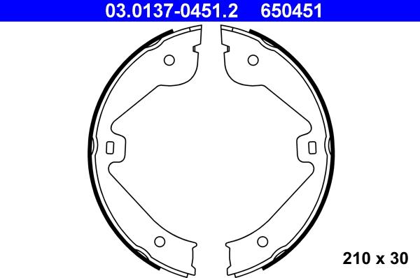 ATE 03.0137-0451.2 - Set saboti frana, frana de mana aaoparts.ro