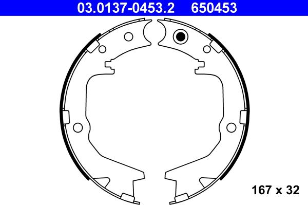 ATE 03.0137-0453.2 - Set saboti frana, frana de mana aaoparts.ro