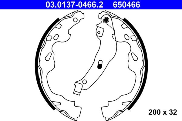 ATE 03.0137-0466.2 - Set saboti frana aaoparts.ro