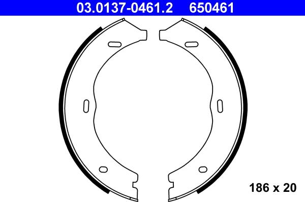 ATE 03.0137-0461.2 - Set saboti frana, frana de mana aaoparts.ro