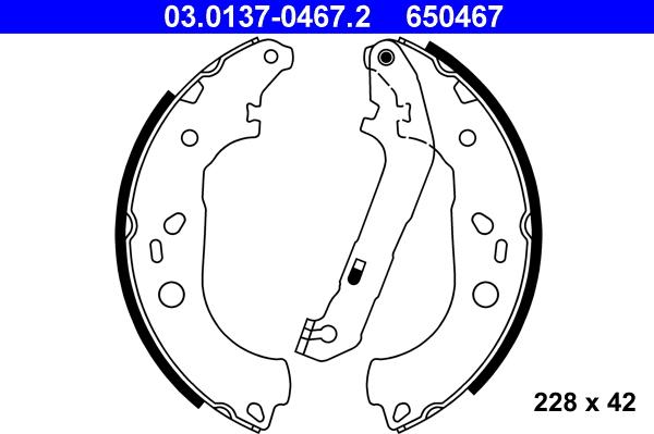 ATE 03.0137-0467.2 - Set saboti frana aaoparts.ro