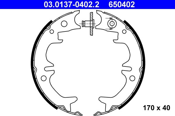 ATE 03.0137-0402.2 - Set saboti frana, frana de mana aaoparts.ro