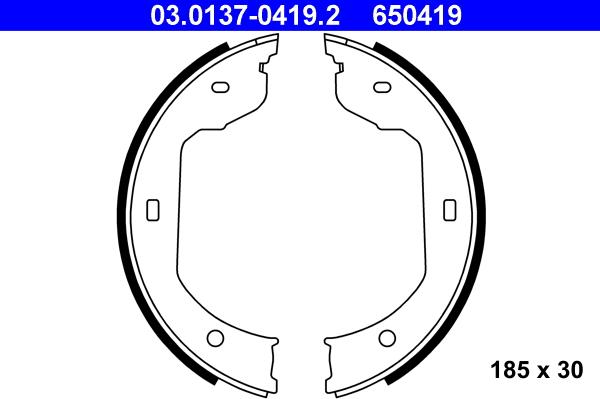 ATE 03.0137-0419.2 - Set saboti frana, frana de mana aaoparts.ro