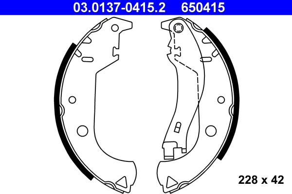 ATE 03.0137-0415.2 - Set saboti frana aaoparts.ro