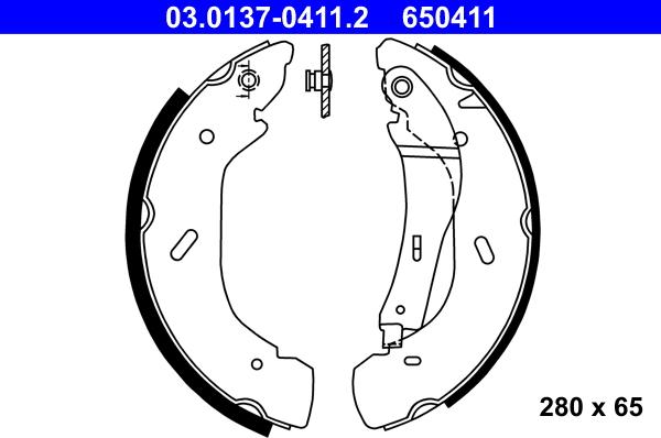 ATE 03.0137-0411.2 - Set saboti frana aaoparts.ro