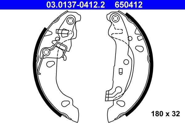 ATE 03.0137-0412.2 - Set saboti frana aaoparts.ro