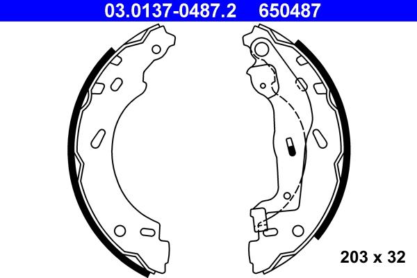 ATE 03.0137-0487.2 - Set saboti frana aaoparts.ro