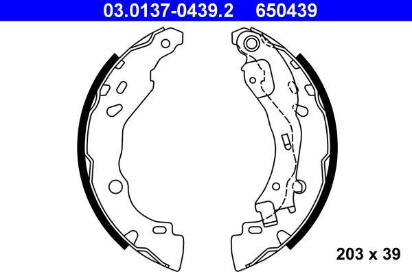 ATE 03.0137-0439.2 - Set saboti frana aaoparts.ro