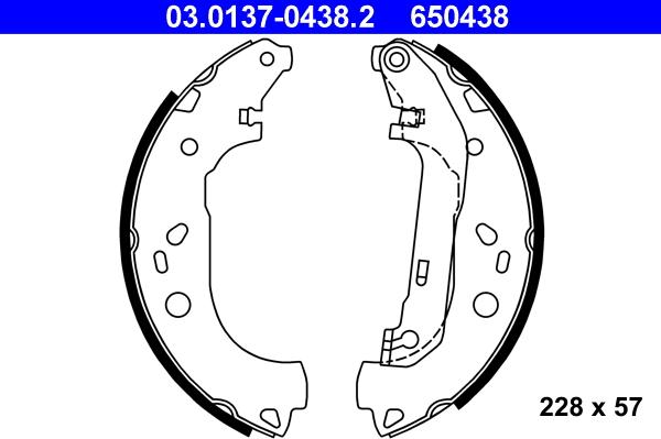 ATE 03.0137-0438.2 - Set saboti frana aaoparts.ro