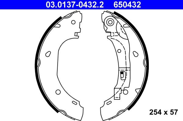 ATE 03.0137-0432.2 - Set saboti frana aaoparts.ro