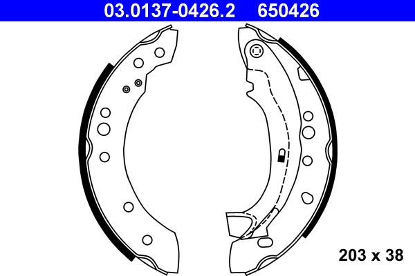 ATE 03.0137-0426.2 - Set saboti frana aaoparts.ro