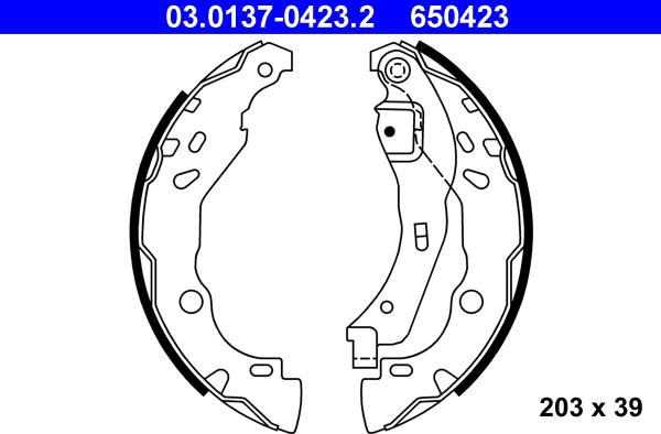 ATE 03.0137-0423.2 - Set saboti frana aaoparts.ro