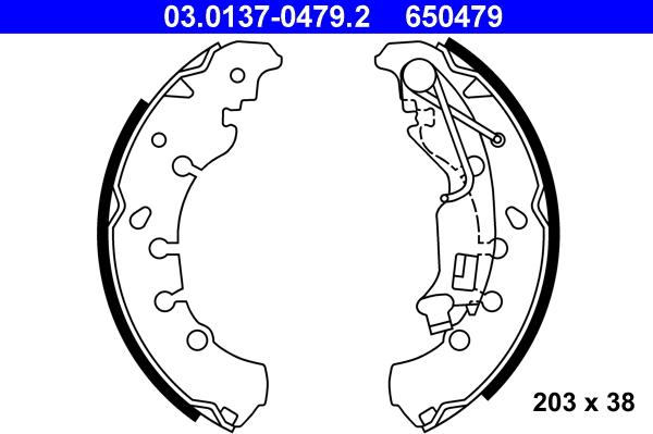 ATE 03.0137-0479.2 - Set saboti frana aaoparts.ro