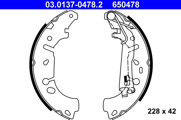 ATE 03.0137-0478.2 - Set saboti frana aaoparts.ro