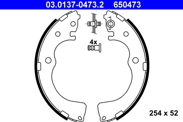 ATE 03.0137-0473.2 - Set saboti frana aaoparts.ro