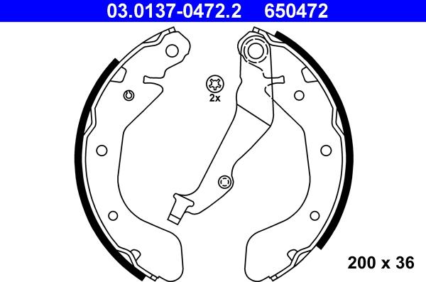 ATE 03.0137-0472.2 - Set saboti frana aaoparts.ro