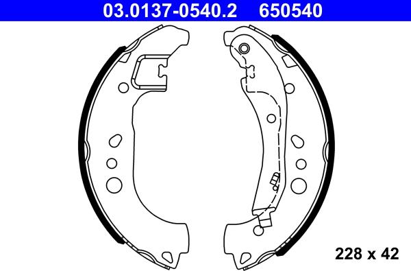 ATE 03.0137-0540.2 - Set saboti frana aaoparts.ro