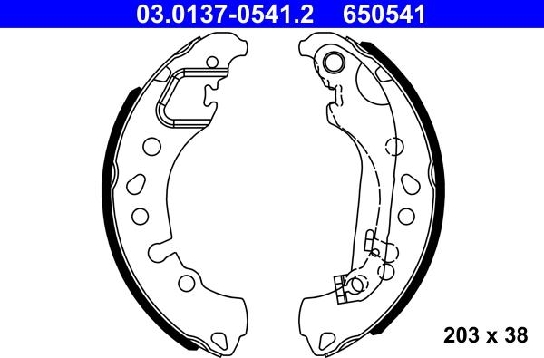 ATE 03.0137-0541.2 - Set saboti frana aaoparts.ro