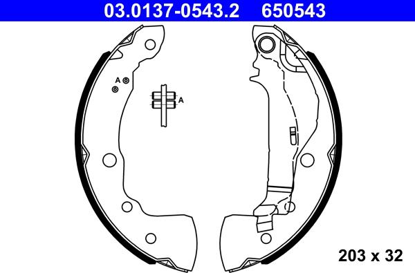 ATE 03.0137-0543.2 - Set saboti frana aaoparts.ro